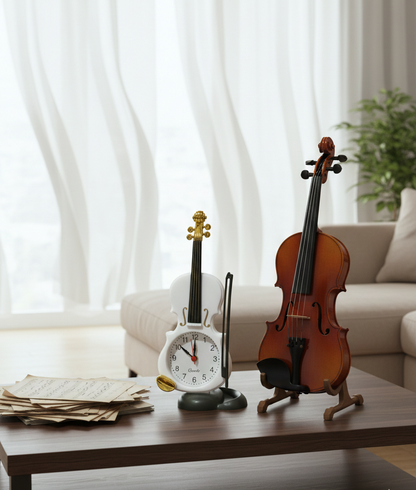 RELÓGIO DESPERTADOR VIOLINO WHITE GOLD