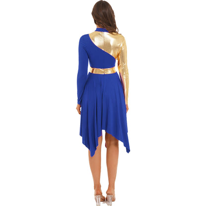 Vestido de Coreografia com detalhe Metálico e Calças