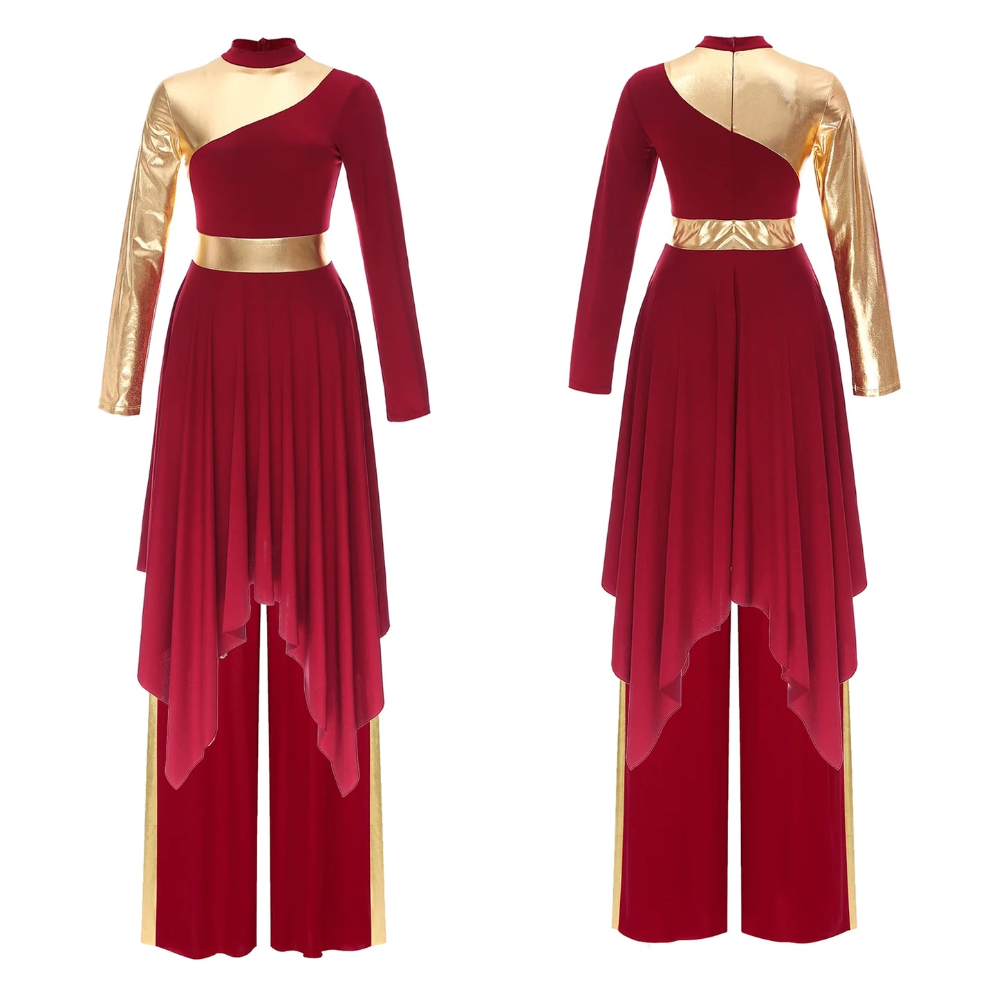 Vestido de Coreografia com detalhe Metálico e Calças