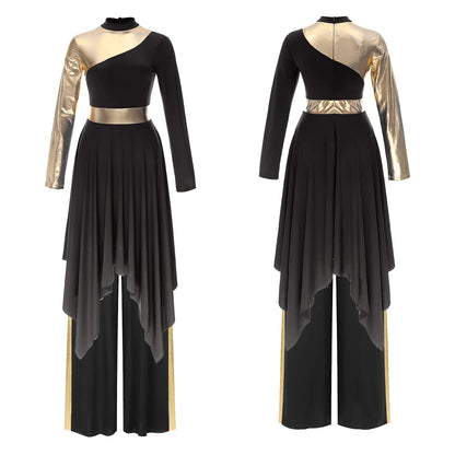 Vestido de Coreografia com detalhe Metálico e Calças