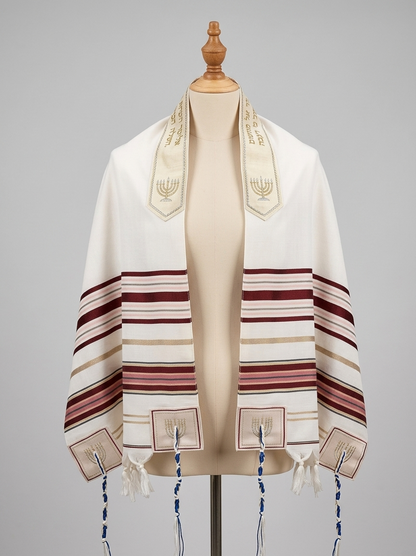 Jewish Tallit - Burgundy