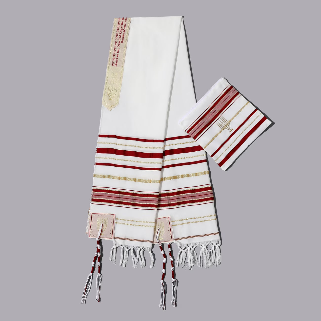 Jewish Tallit - Burgundy