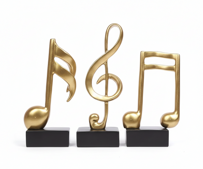 TRIO DE ESCULTURAS MUSICAIS GOLDEN MELODY