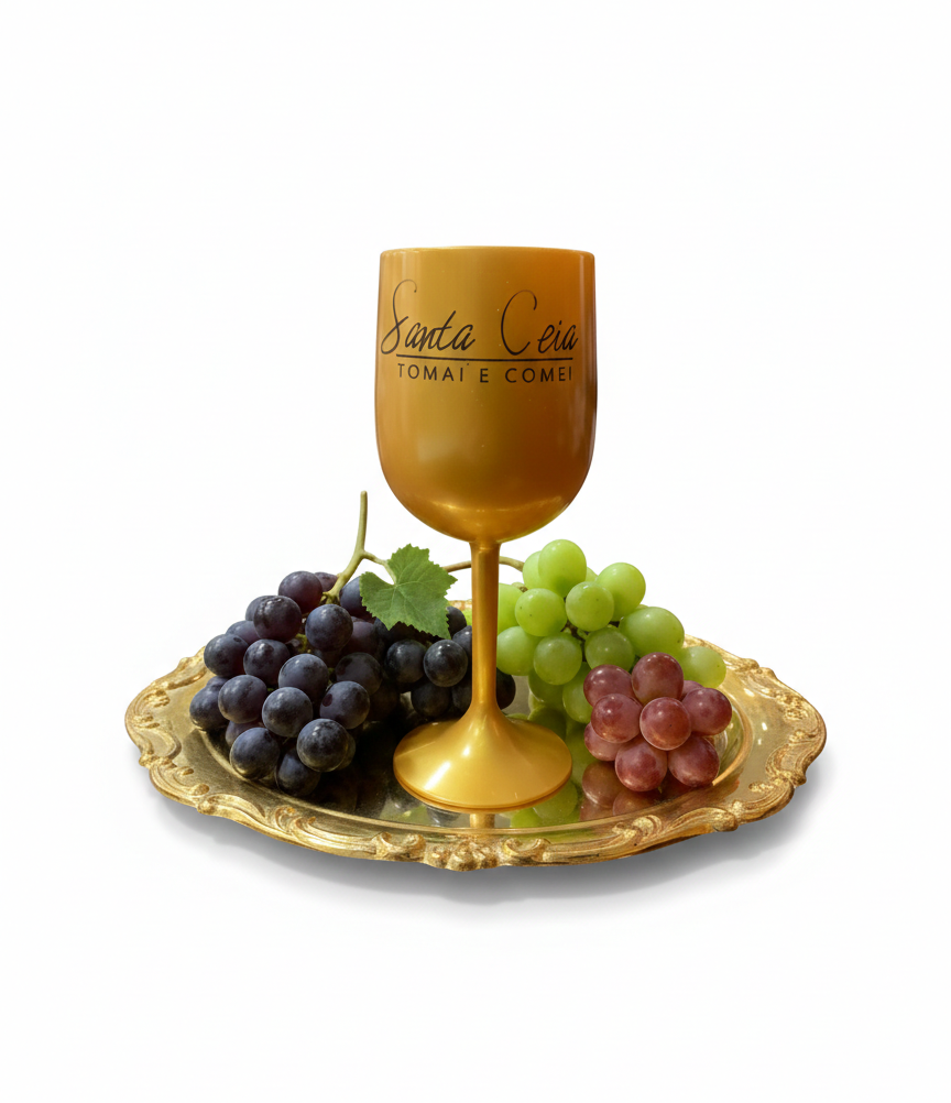TAÇA DE SANTA CEIA PREMIUM - EDIÇÃO OURO