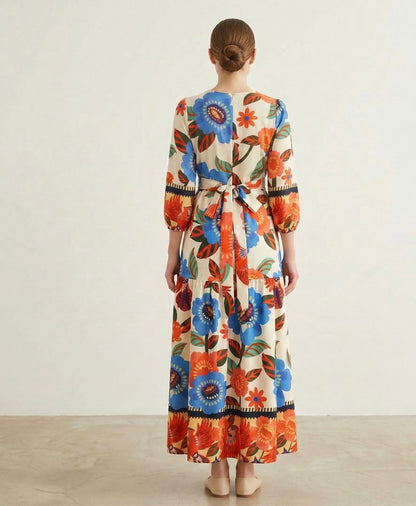 VESTIDO LONGO BOHO FLORAL