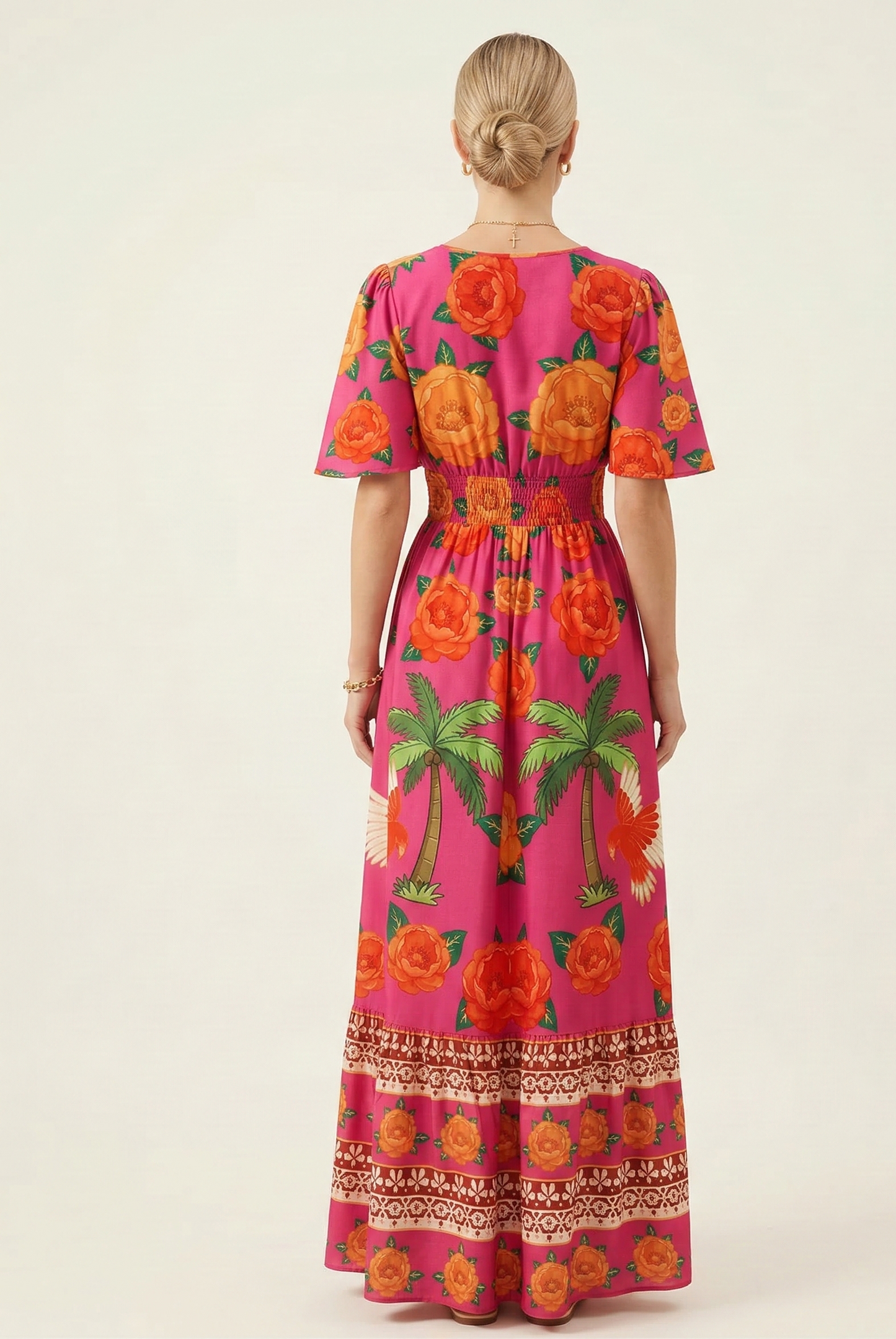 VESTIDO MAXI FÚCSIA TROPICAL BRISA DO BRASIL