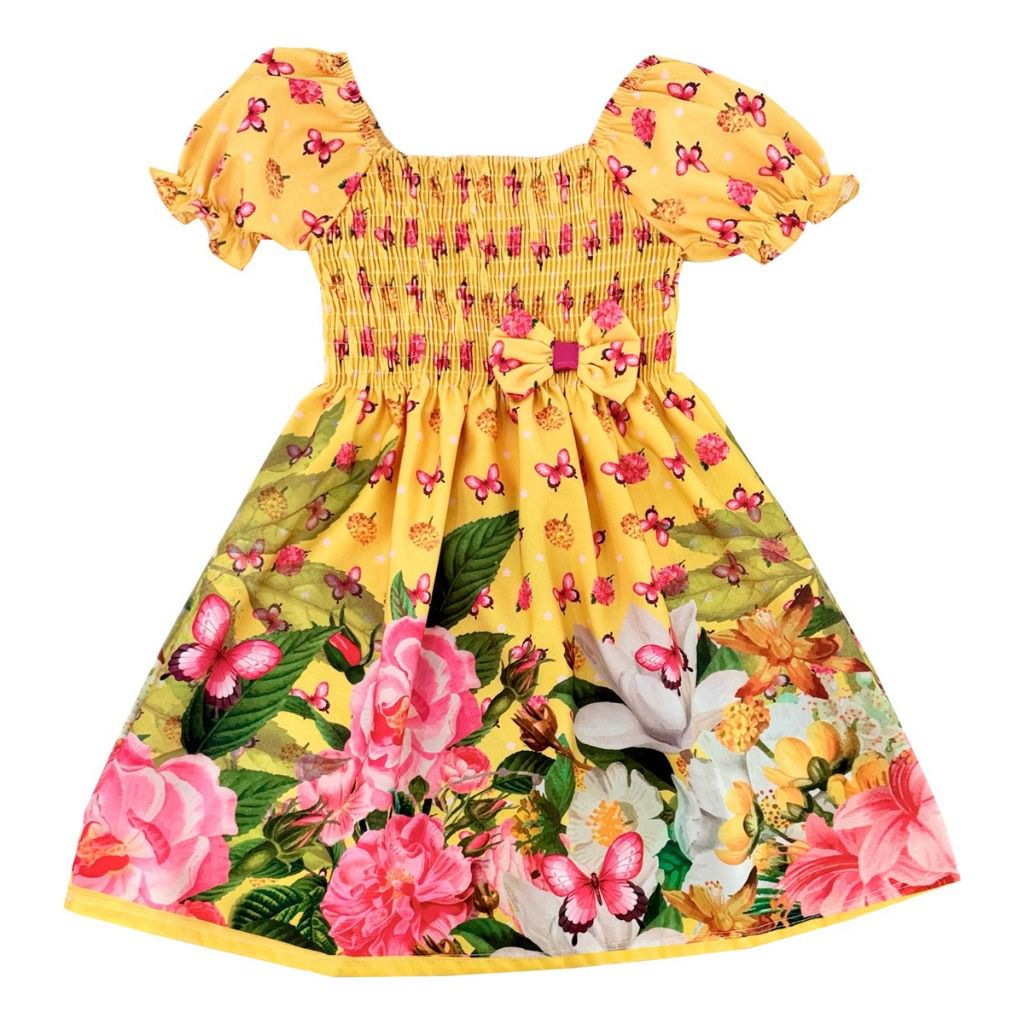 Yellow floral puffy hair - 2 years