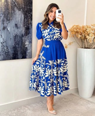 VESTIDO VISCOLINHO MANGA DUPLA - EDNA