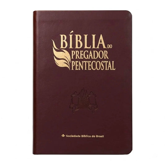 BÍBLIA DO PREGADOR PENTECOSTAL MÉDIA | ARC | LETRA NORMAL | CAPA LUXO MARROM