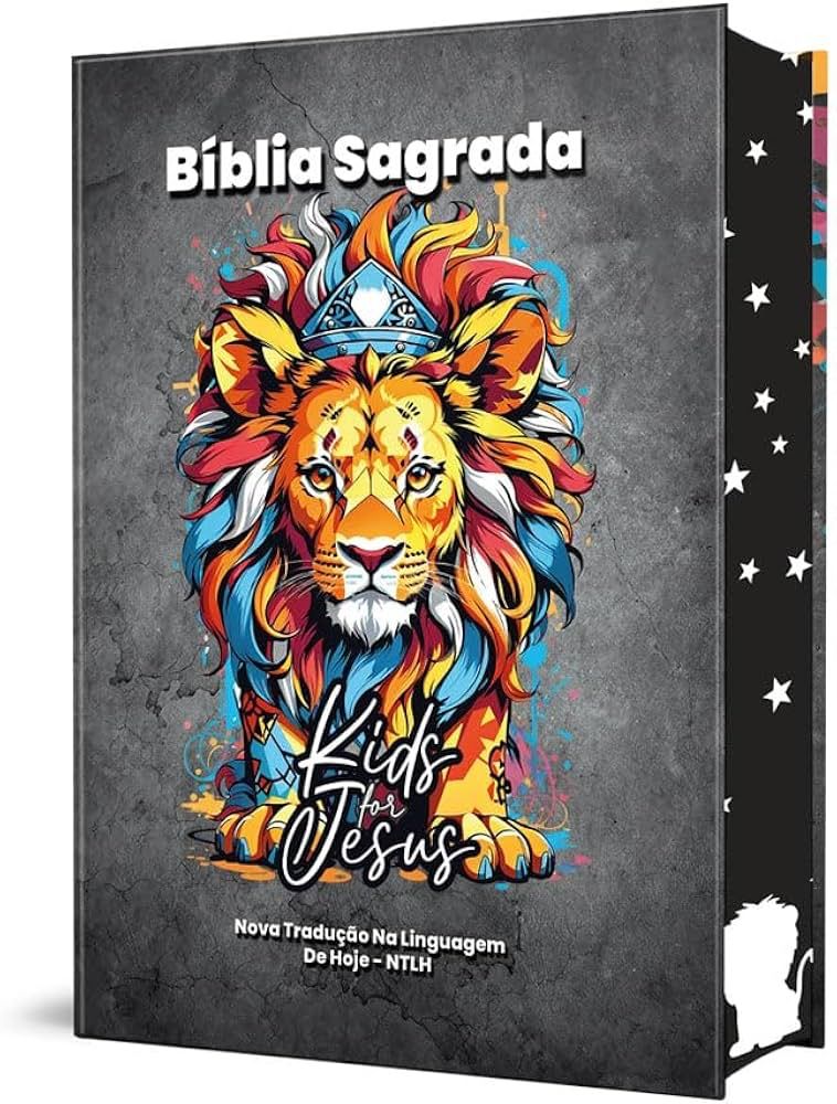 Bíblia Sagrada Kids for Jesus - capa leão