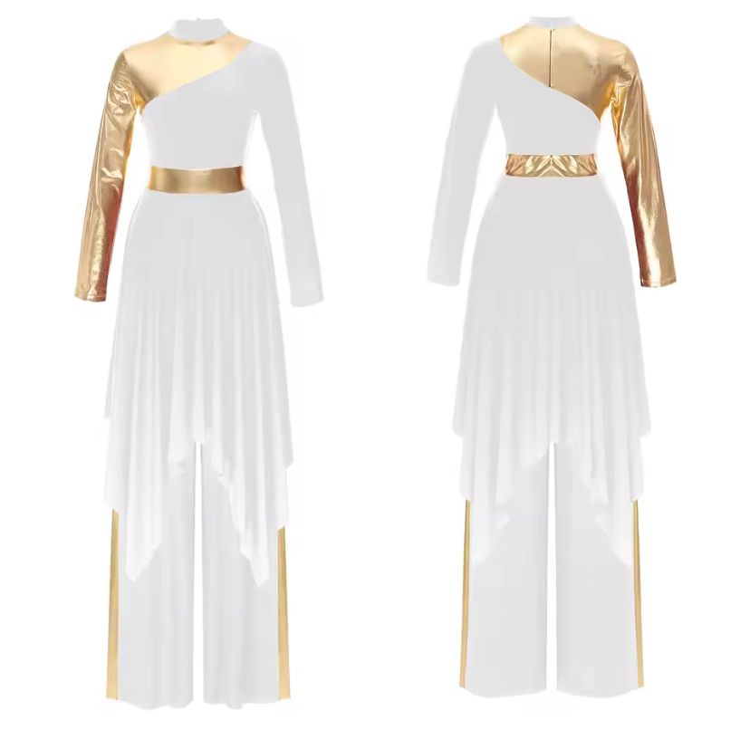 Vestido de Coreografia com detalhe Metálico e Calças