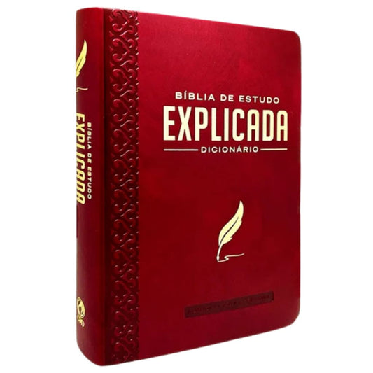 Bíblia de Estudo Explicada ARC c/ Dicionário - Média Vinho
