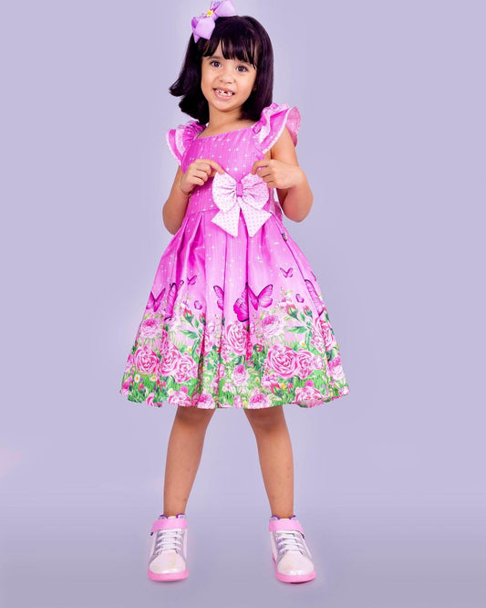 Vestido Luxo Pink Japonesa Borboletas- 6 anos