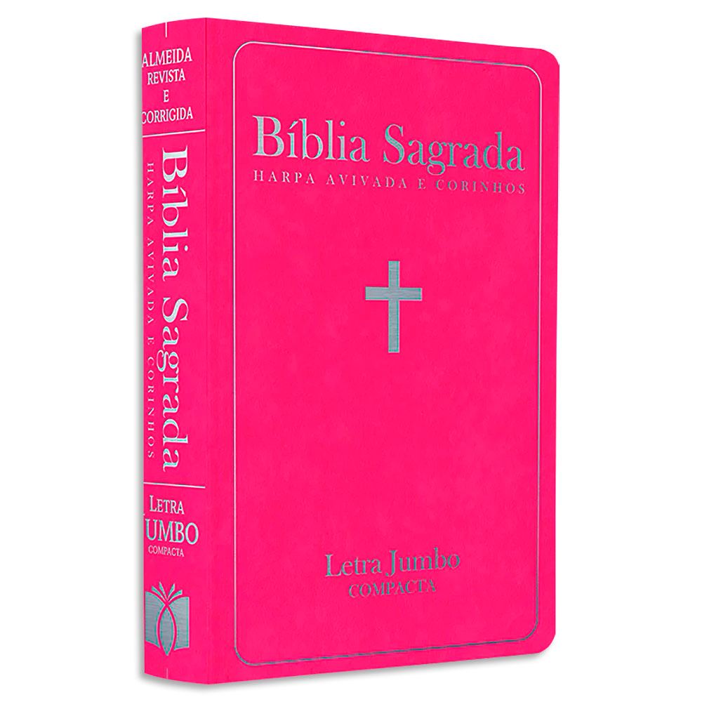 Bíblia Sagrada com Harpa Avivada e Corinhos | ARC | Letra Jumbo | Capa Semiflexível Pink