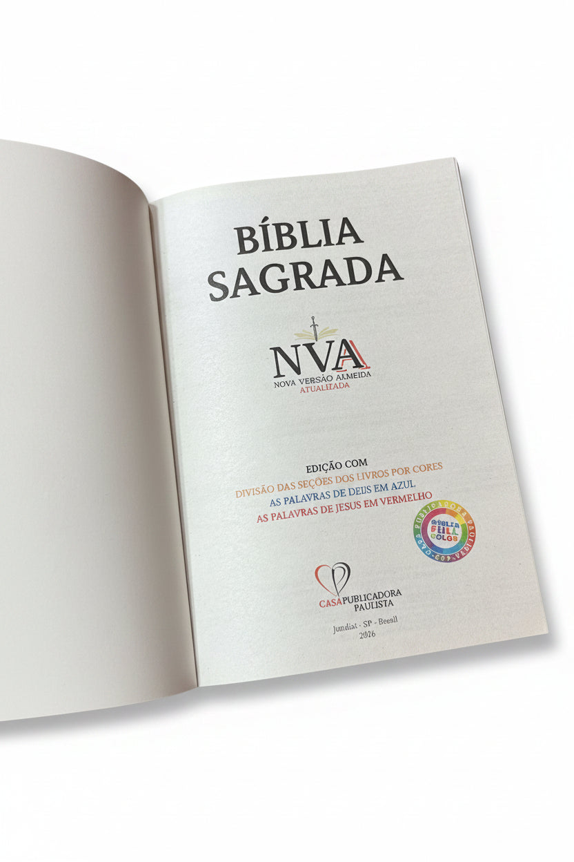 BÍBLIA SAGRADA BRUSH E FOLHAS | NVA | CAPA BROCHURA