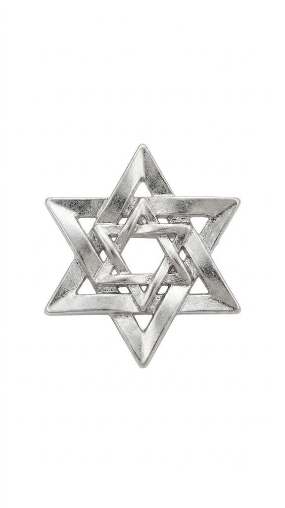 BROCHE ESTRELA DE DAVID INTERLIGADA PRATEADO