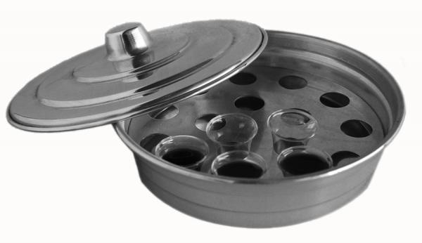 BANDEJA PEQUENA DE ALUMÍNIO PRATA PARA CEIA +15 CÁLICES