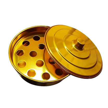 BANDEJA PEQUENA DE ALUMÍNIO DOURADO PARA CEIA +16 CÁLICES