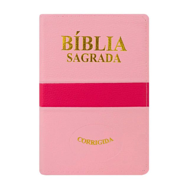 BÍBLIA SAGRADA RC SLIM - LUXO BICOLOR ROSA E PINK