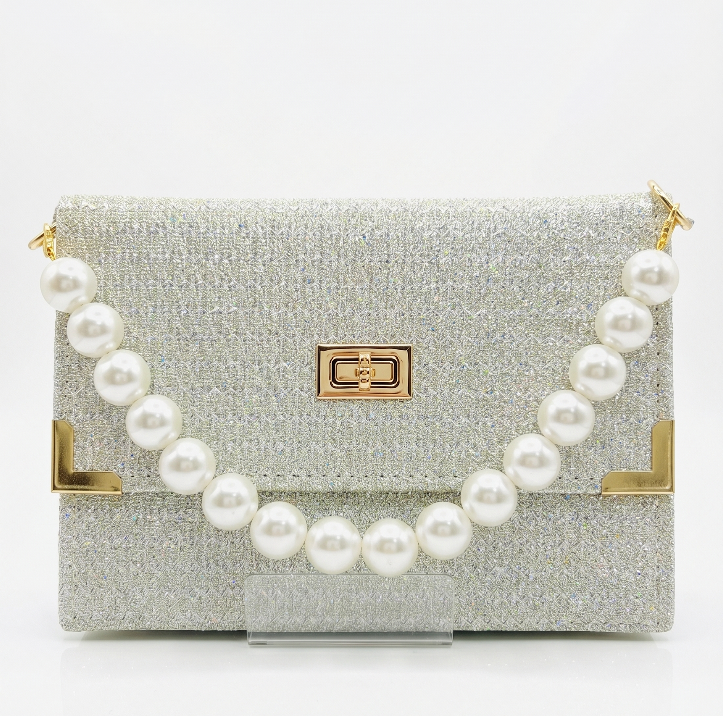 BÍBLIA TIPO BOLSA GLITTER PRECIOSA - PRATA