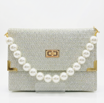 BÍBLIA TIPO BOLSA GLITTER PRECIOSA - PRATA