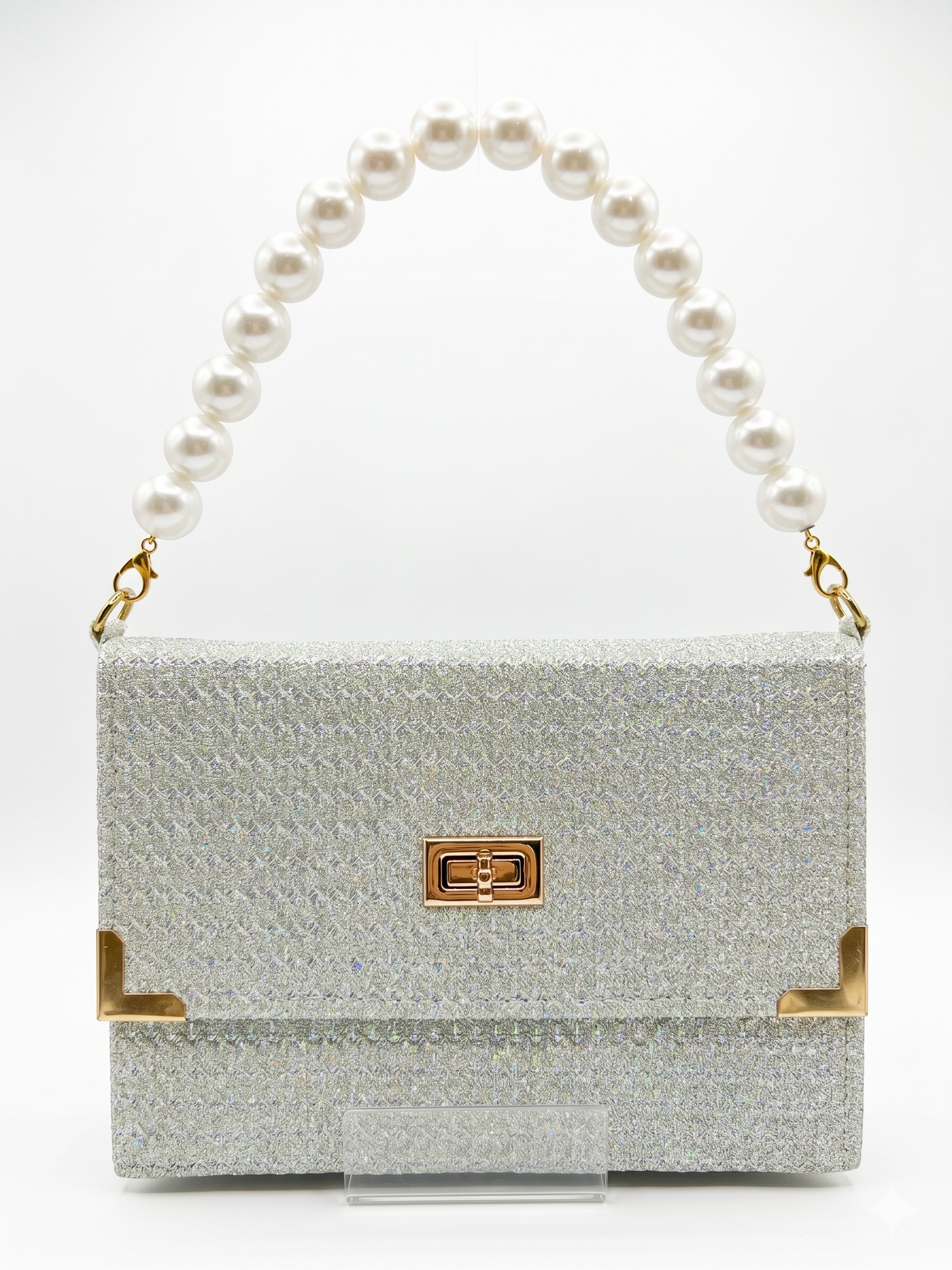 BÍBLIA TIPO BOLSA GLITTER PRECIOSA - PRATA