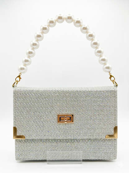 BÍBLIA TIPO BOLSA GLITTER PRECIOSA - PRATA