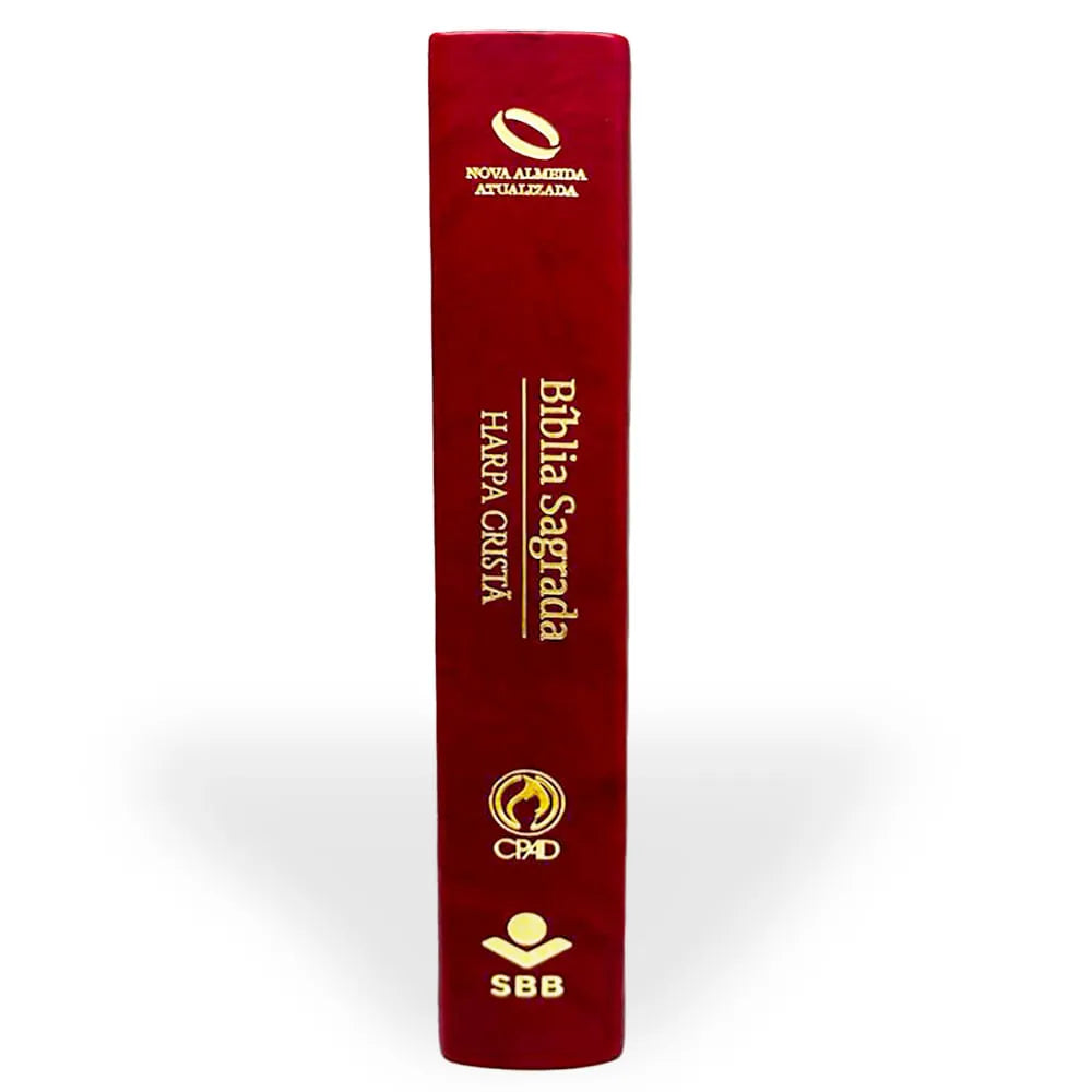 BÍBLIA SAGRADA NAA COM HARPA CRISTÃ LUXO VINHO