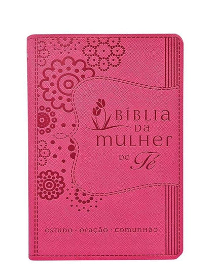 BÍBLIA DA MULHER DE FÉ LUXO ROSA
