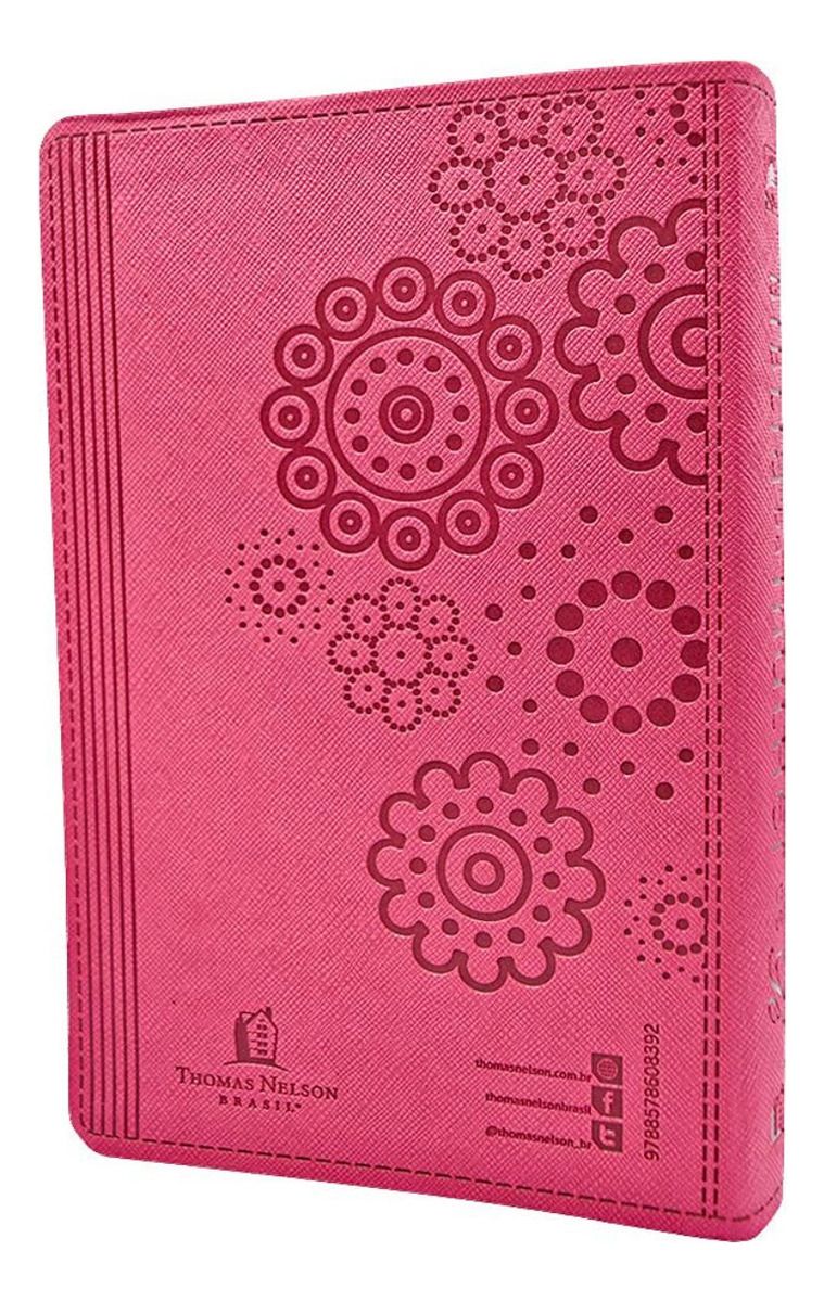 BÍBLIA DA MULHER DE FÉ LUXO ROSA