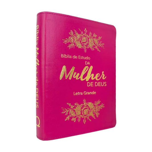 BÍBLIA DE ESTUDO DA MULHER DE DEUS LETRA GRANDE PINK EDIFIQUE