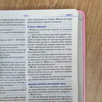 BÍBLIA DE ESTUDO NTLH CAPA LUXO ROSA NOBRE (LETRA NORMAL)