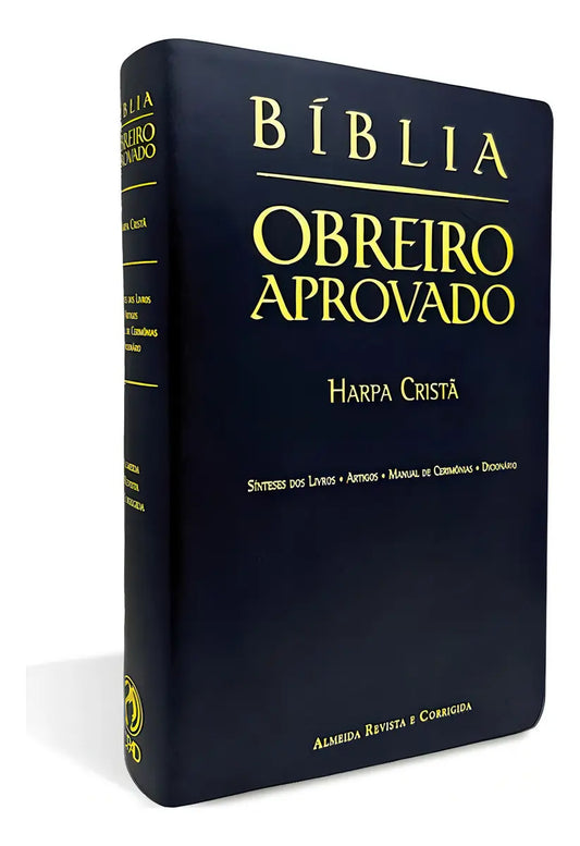 BÍBLIA OBREIRO APROVADO ARC c/ HARPA - MÉDIA PRETA