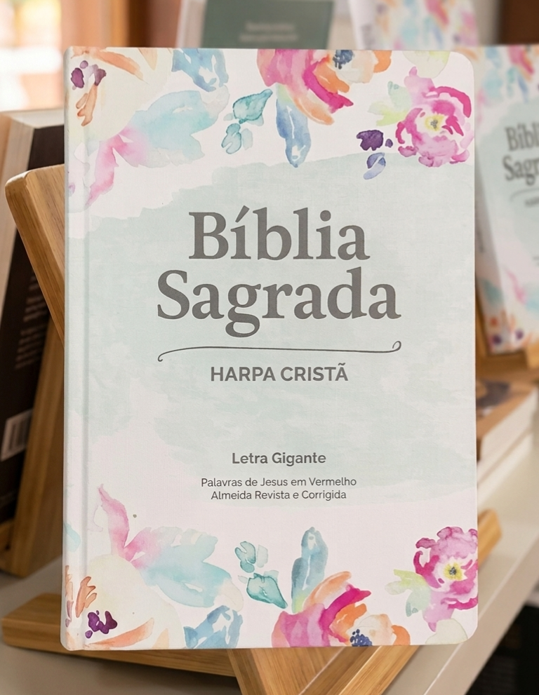BÍBLIA SAGRADA COM HARPA CRISTÃ - EDIÇÃO FLORAL DELICADA