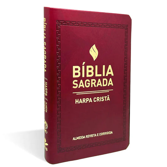 BÍBLIA SAGRADA SLIM COM HARPA VINHO