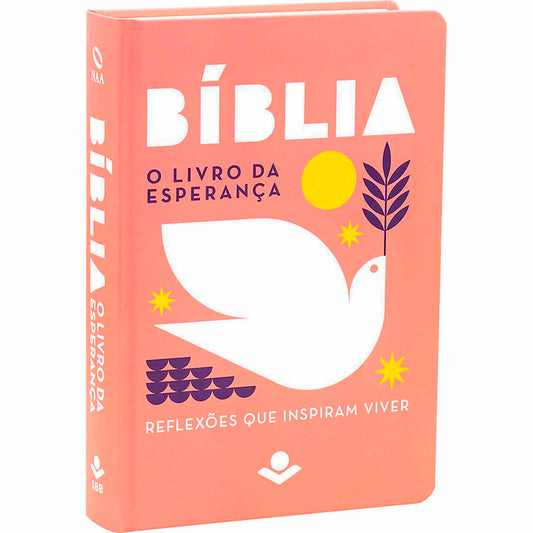 BÍBLIA O LIVRO DA ESPERANÇA NAA — CAPA ROSA
