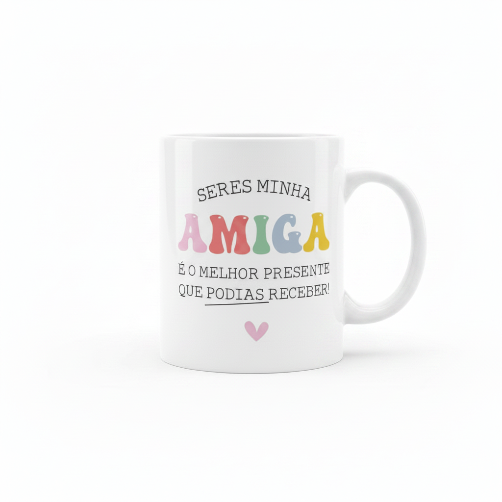 CANECA "AMIGA PRESENTE" - PRESENTE PARA AMIGA PERSONALIZÁVEL