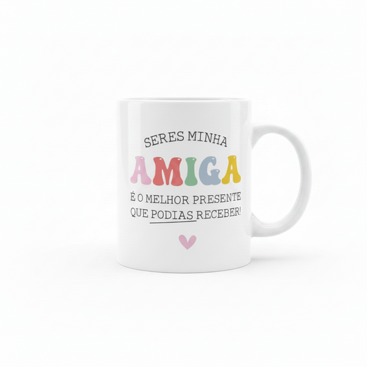 CANECA "AMIGA PRESENTE" - PRESENTE PARA AMIGA PERSONALIZÁVEL