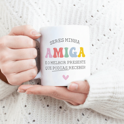 CANECA "AMIGA PRESENTE" - PRESENTE PARA AMIGA PERSONALIZÁVEL