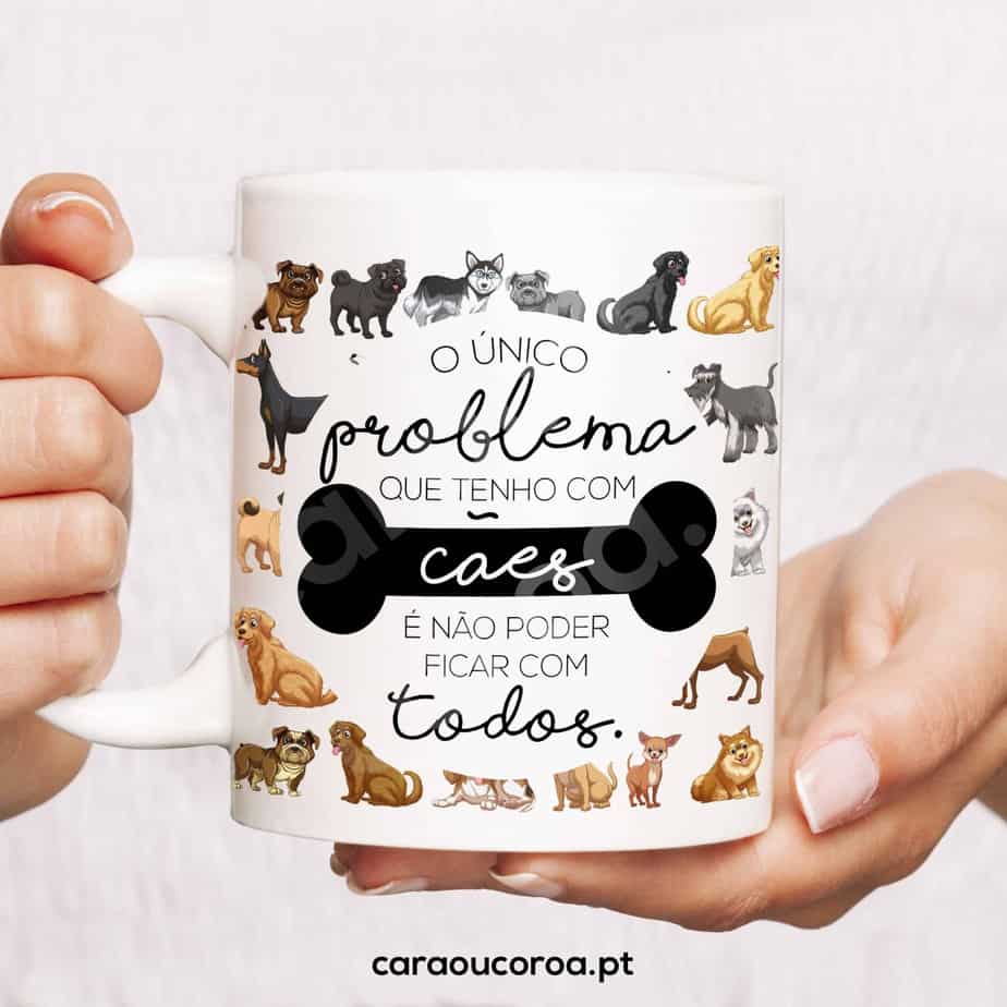 Caneca "Problema Com Cães"