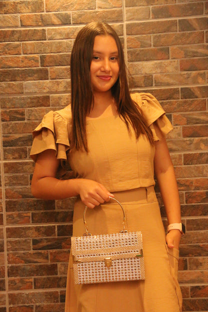 CONJUNTO DE SAIA E BLUSA MANGA COM 2 BABADOS - HADASSA