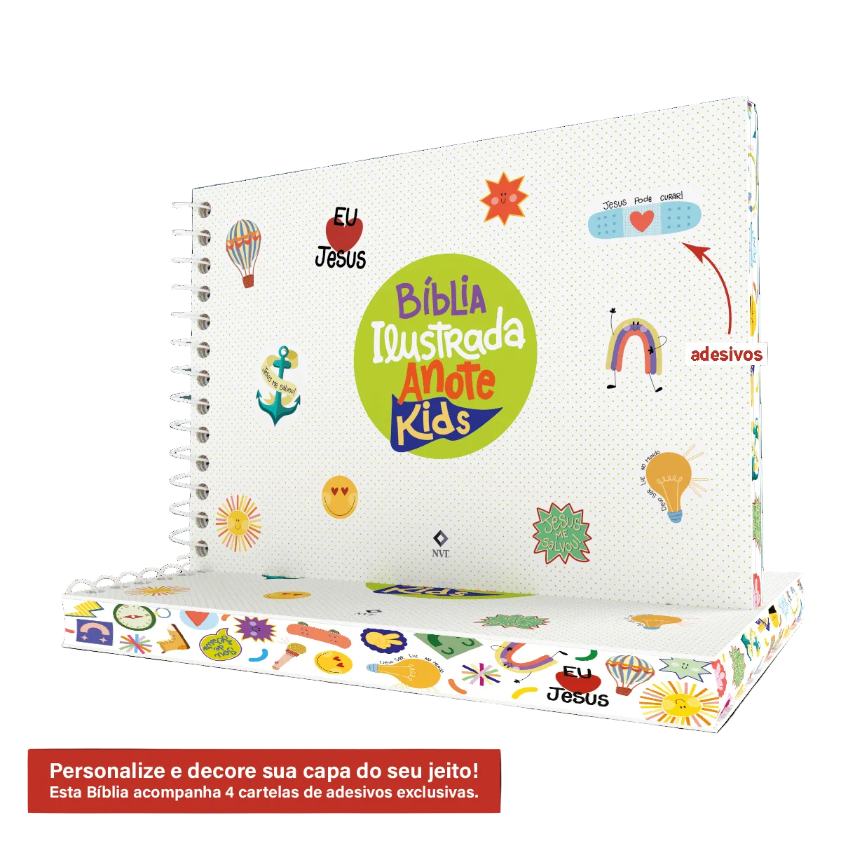 BÍBLIA ILUSTRADA ANOTE KIDS | NVT | CAPA DURA STICKERS