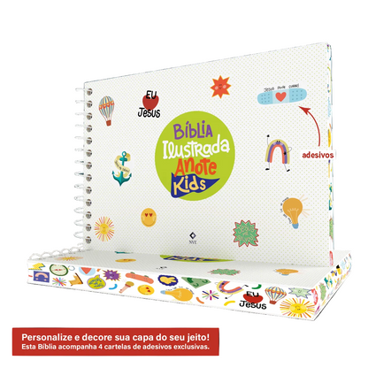 BÍBLIA ILUSTRADA ANOTE KIDS | NVT | CAPA DURA STICKERS
