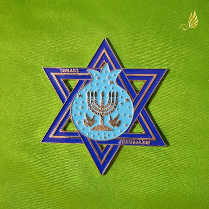 Imã de Metal Estrela de Davi Azul