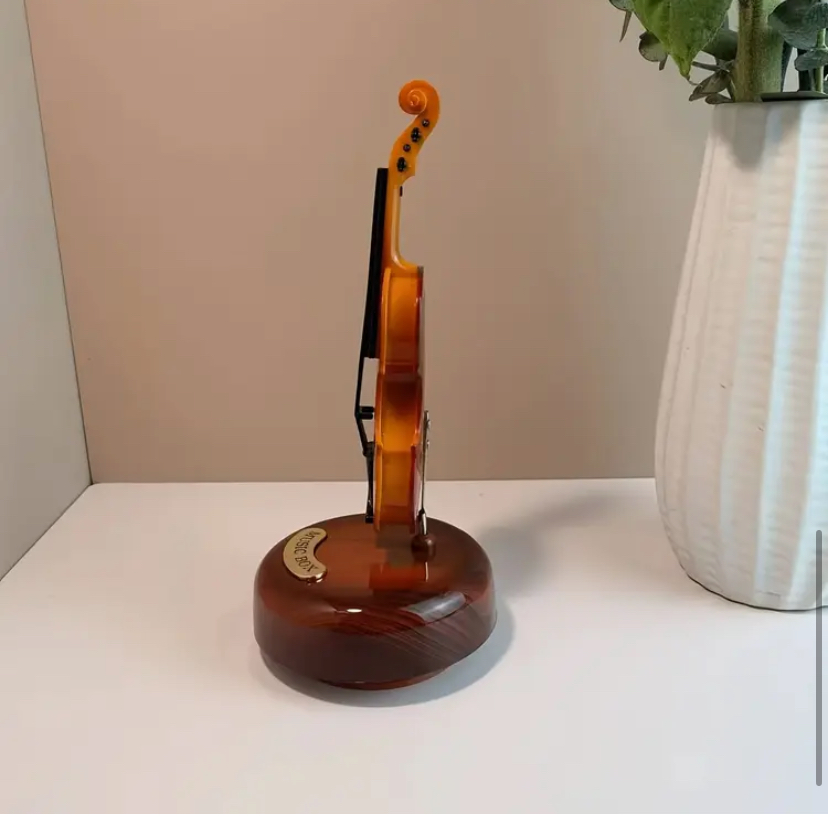 Caixa de Música Violino Vintage Elegante