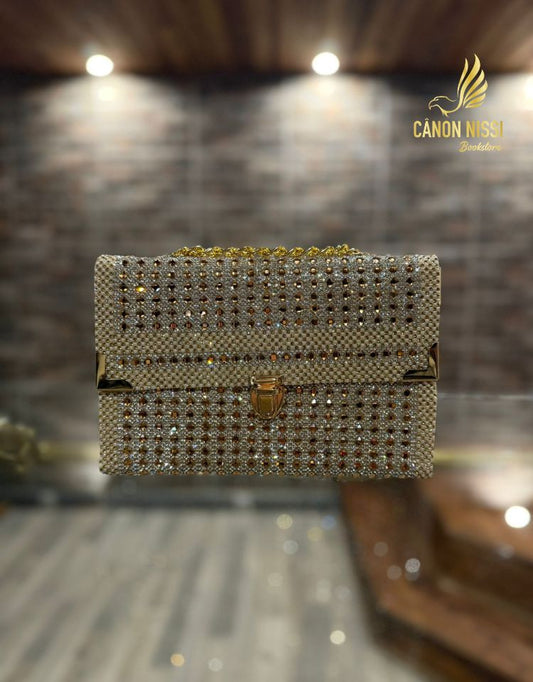 Bíblia Jasmim luxo com alça corrente dourada Tipo bolsa