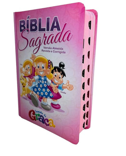 Bíblia Turminha Da Graça | Capa Almofadada | Menina