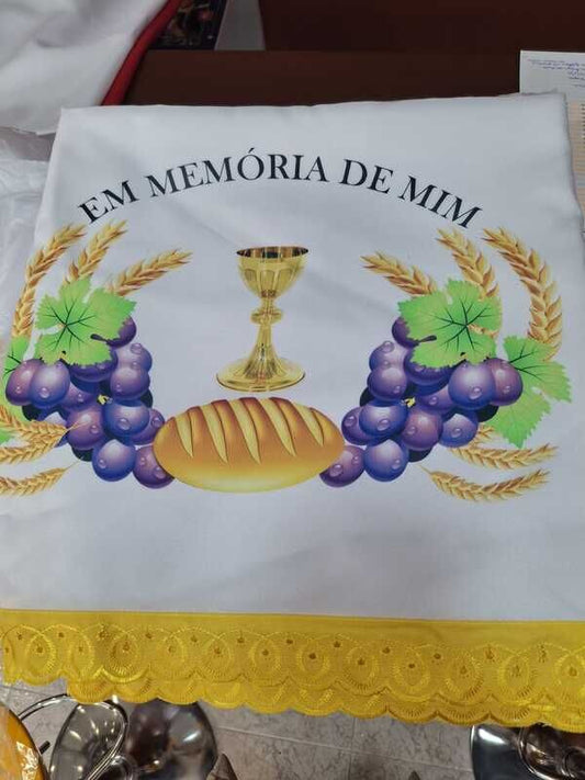 Toalha Para Mesa Santa Ceia Amarelo/ 3 x 1.40xm