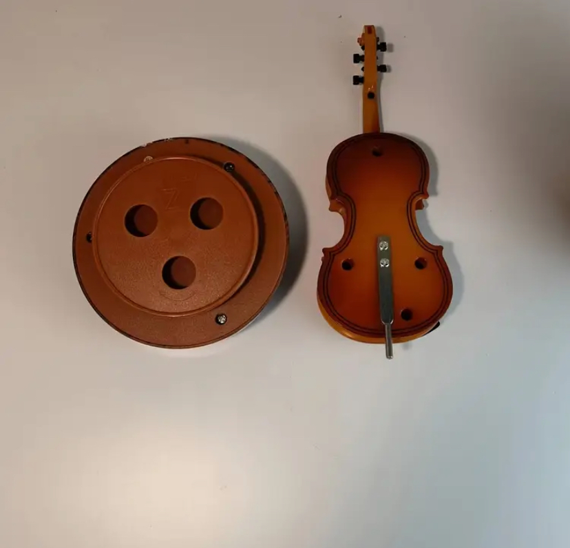 Caixa de Música Violino Vintage Elegante