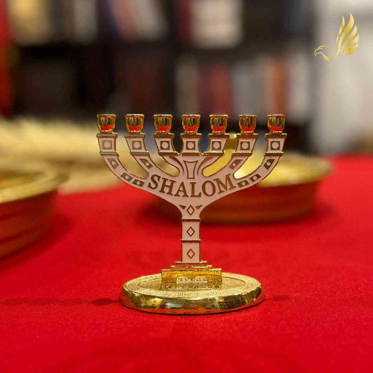 Candelabro Shalom - 10x10cm - Branco